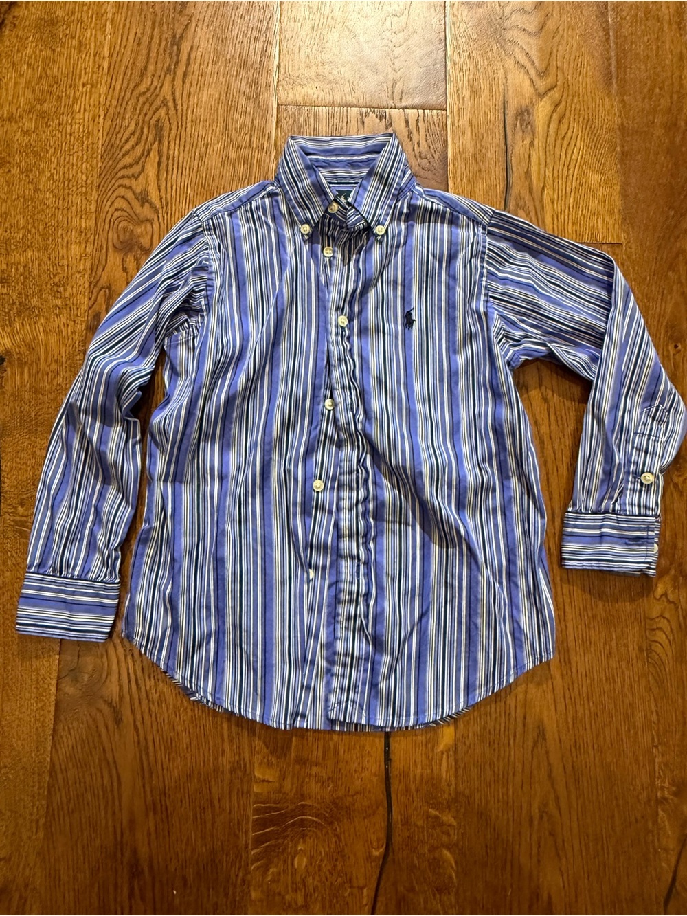 Ralph Lauren Blue & White Striped Button-Down Shirt - Picture 2 of 8